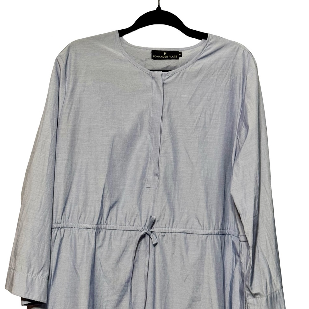 Pomander Place | Tuckernuck Lucy Light Blue Tiered Cotton 3/4 Sleeve Dress XL - Picture 5 of 13